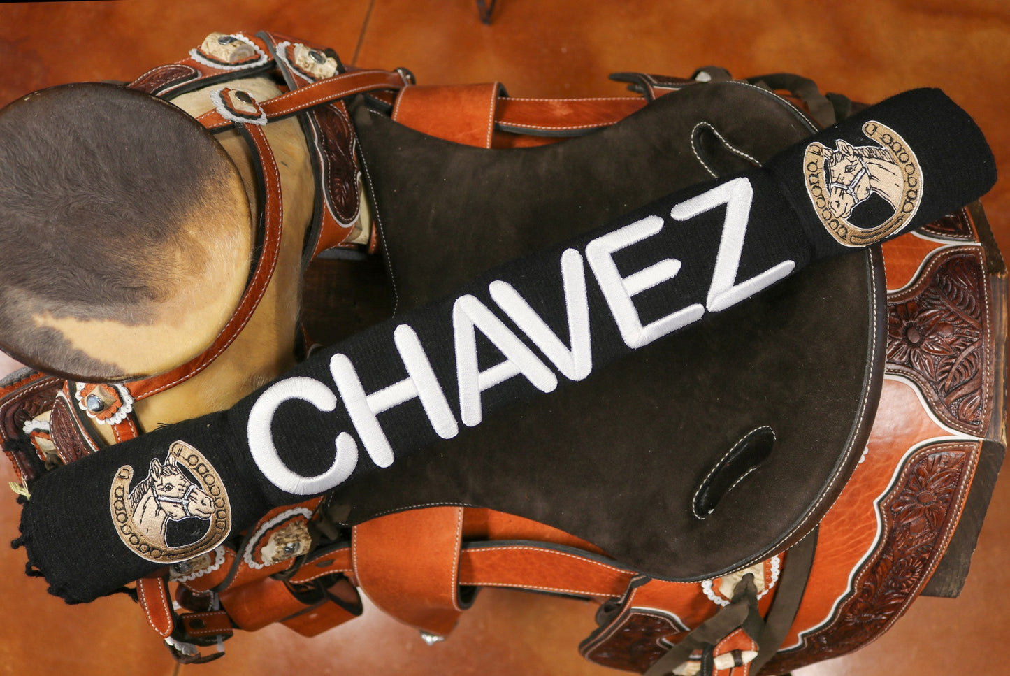 Chavez Sarape Black Charro Mexican Saddle - M - Royal Saddles - Sarapes