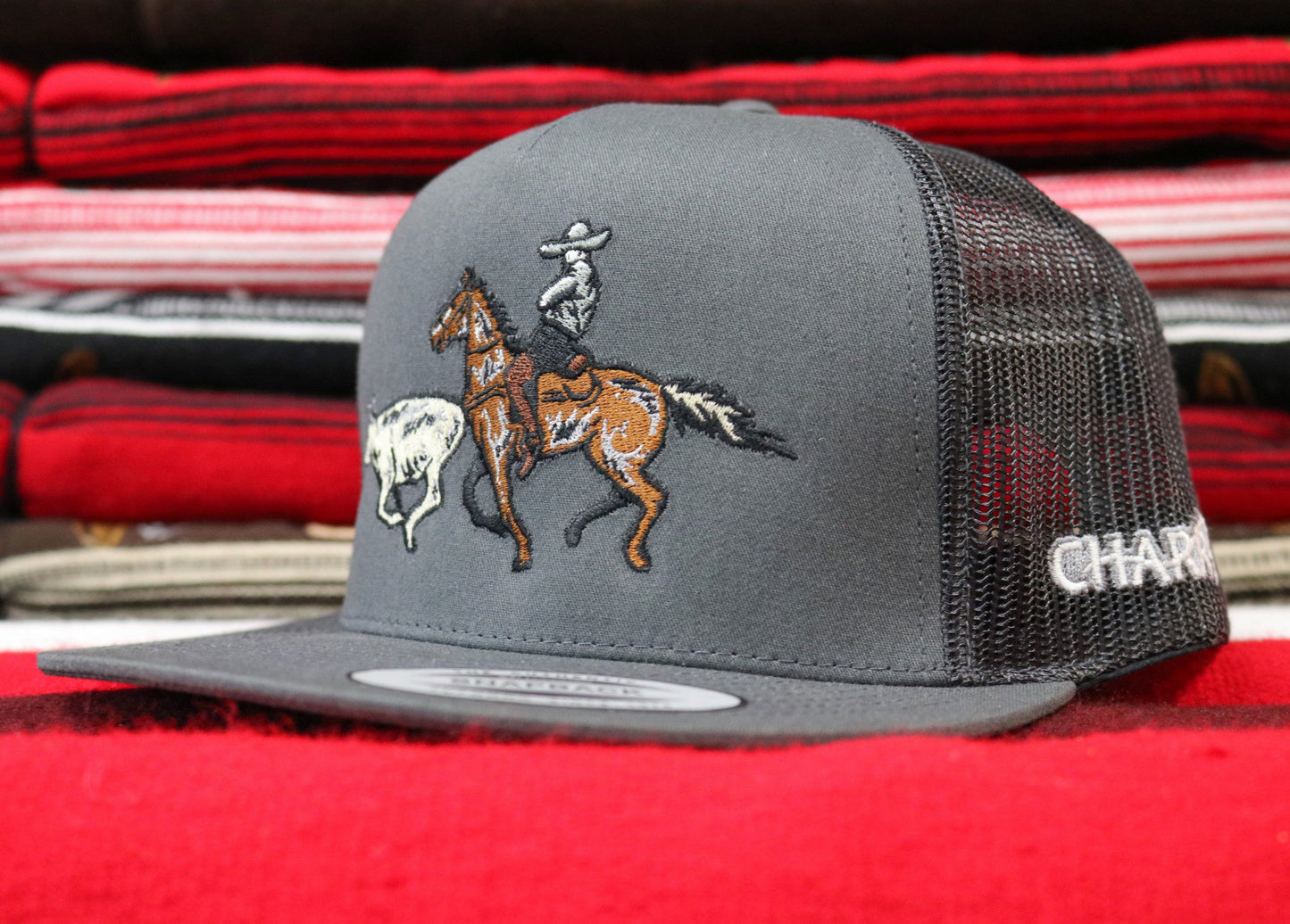 Colas Gris Trucker Snapback Cachucha Charros Original Cap - M - Royal Saddles - Charros Original Hats