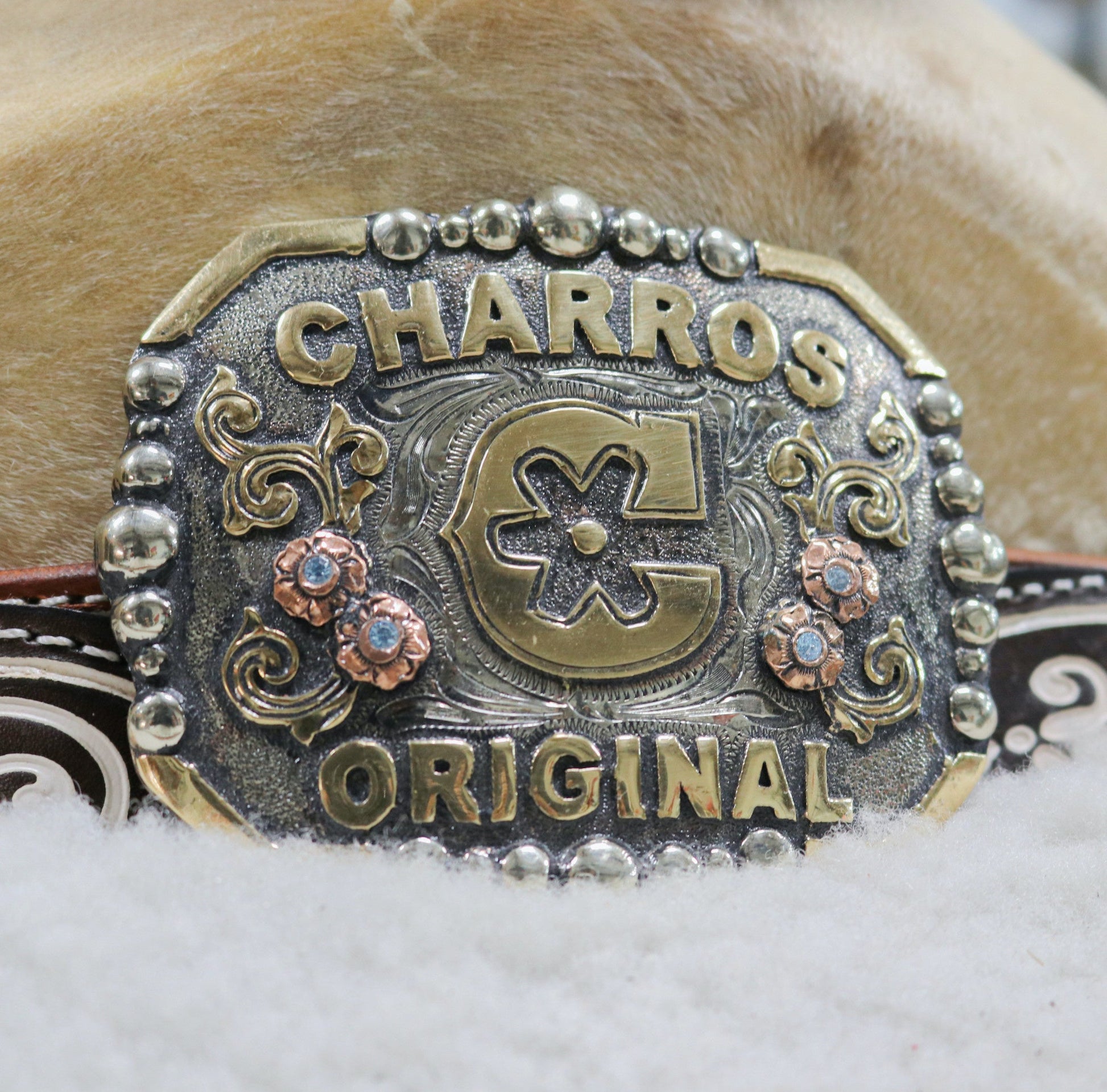 Custom Buckle “C" Charros Original - M - Royal Saddles - Belts/Buckles