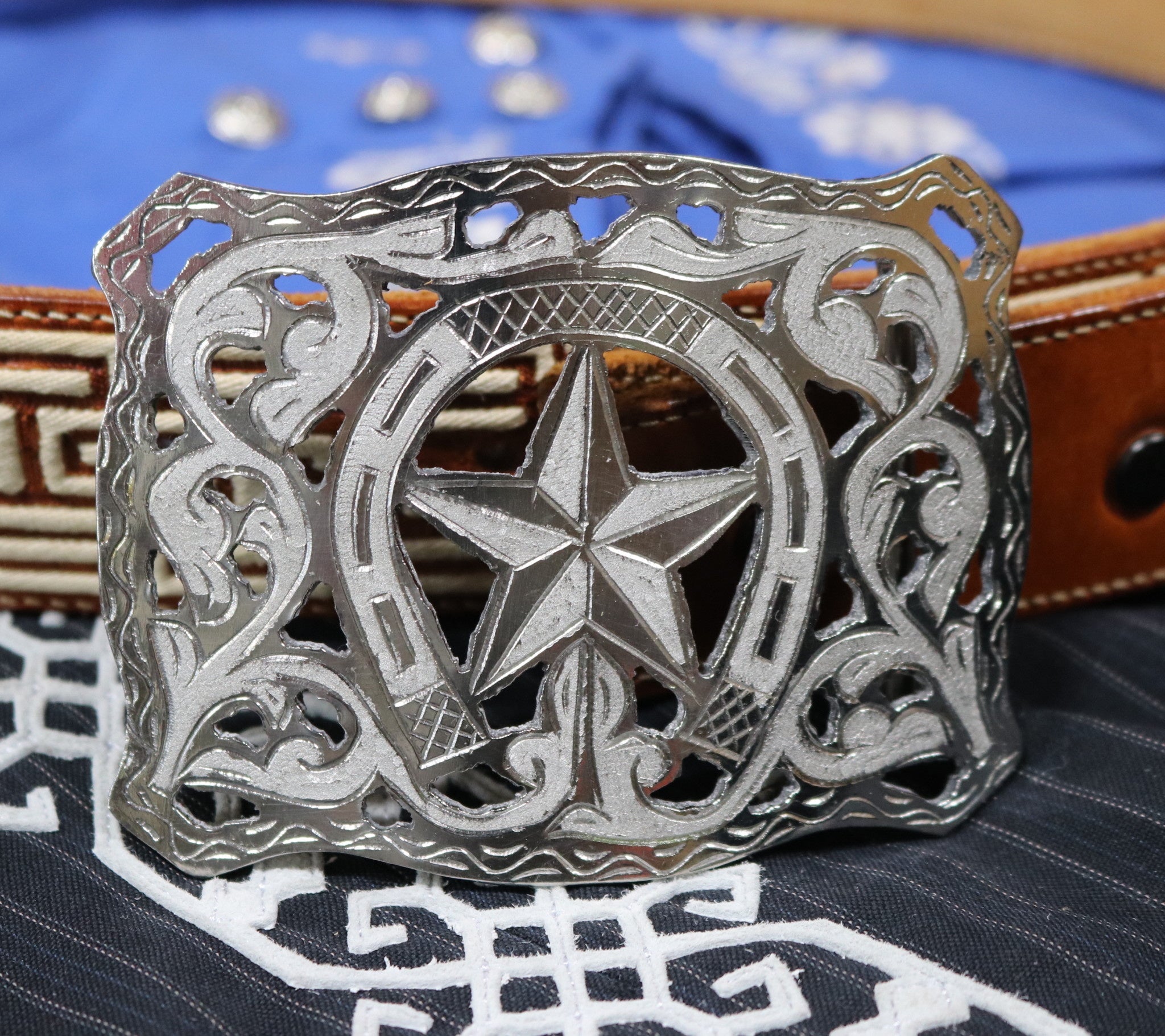 Engraved Charro Hebilla Charra Belt Buckle M Royal Saddles