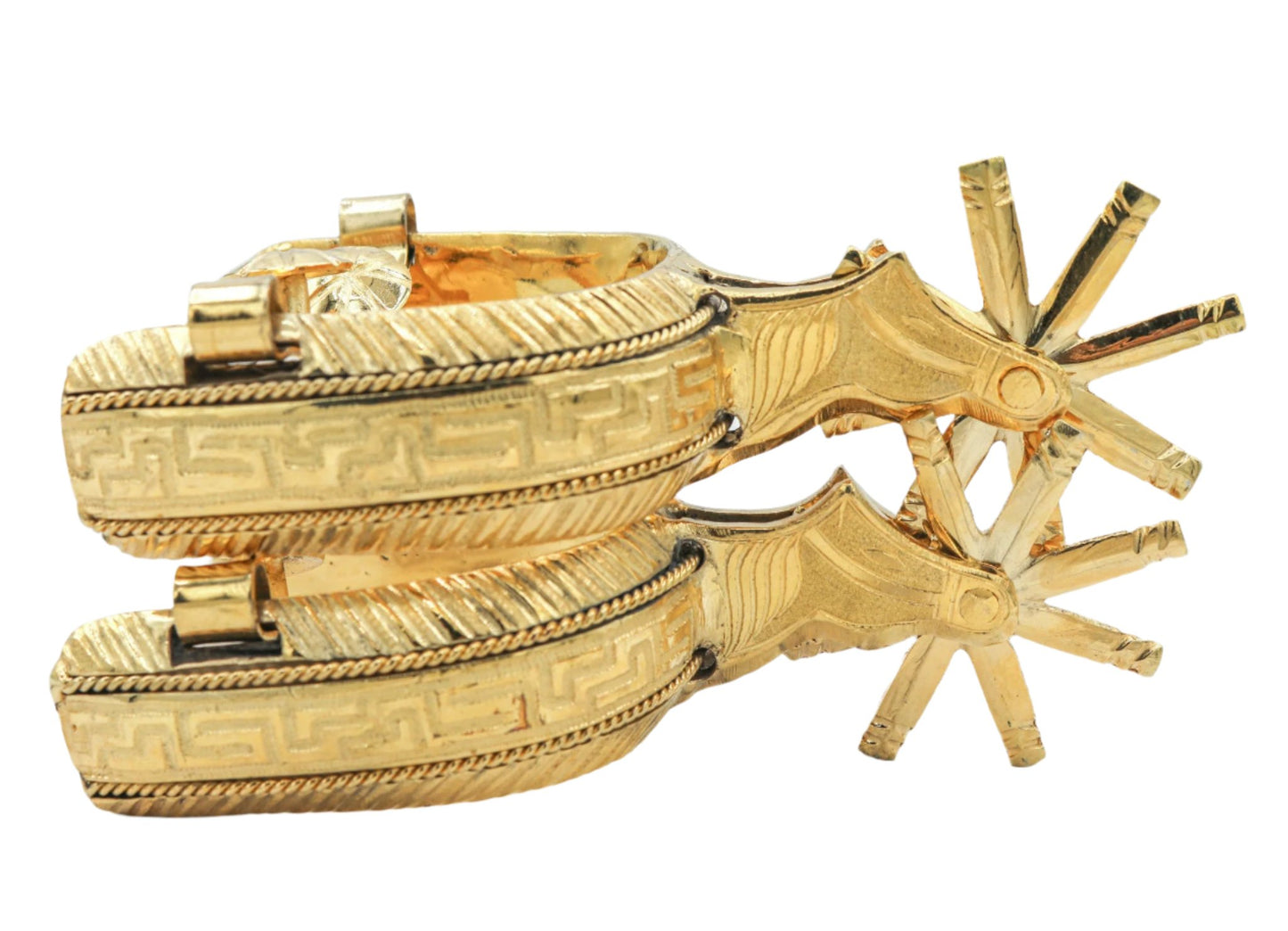 Espuelas Finas Bano De Oro Flor Charro Spurs Gold Plated - M - Royal Saddles - Charro Spurs/Espuelas