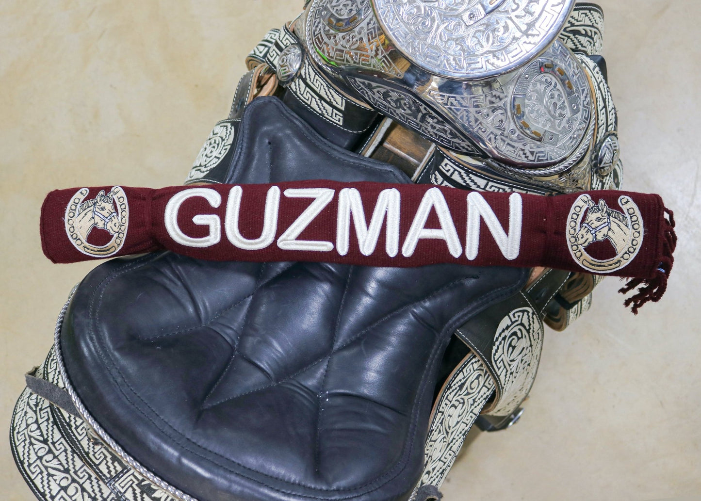 Guzman Maroon Vino Sarape Charro Saddle - M - Royal Saddles - Sarapes