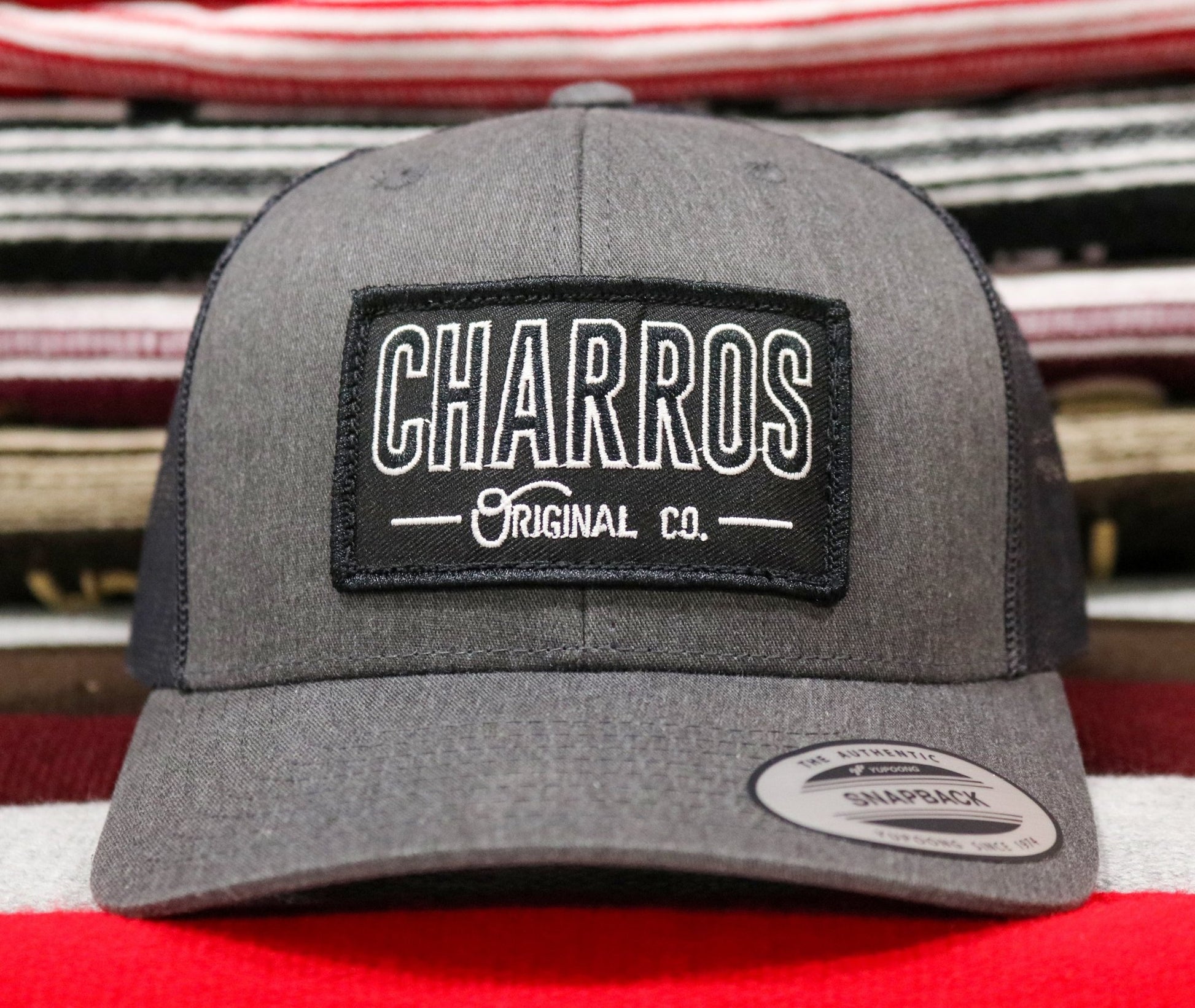 Heather Gray Patch Trucker Curved Hat - M - Royal Saddles - Charros Original Hats