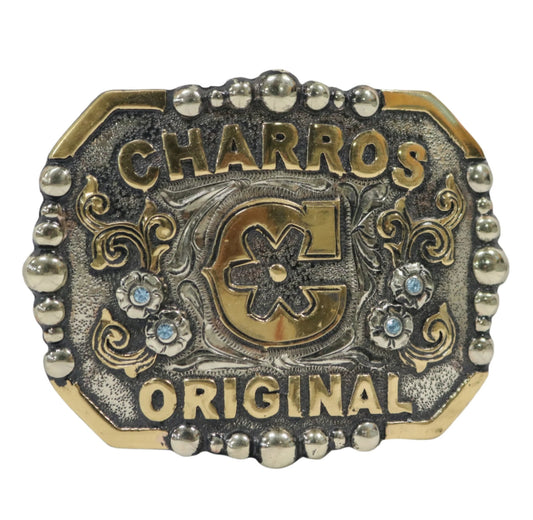 Hebilla Charros Original Custom Buckle (4" x 3.25") - M - Royal Saddles - Belts/Buckles