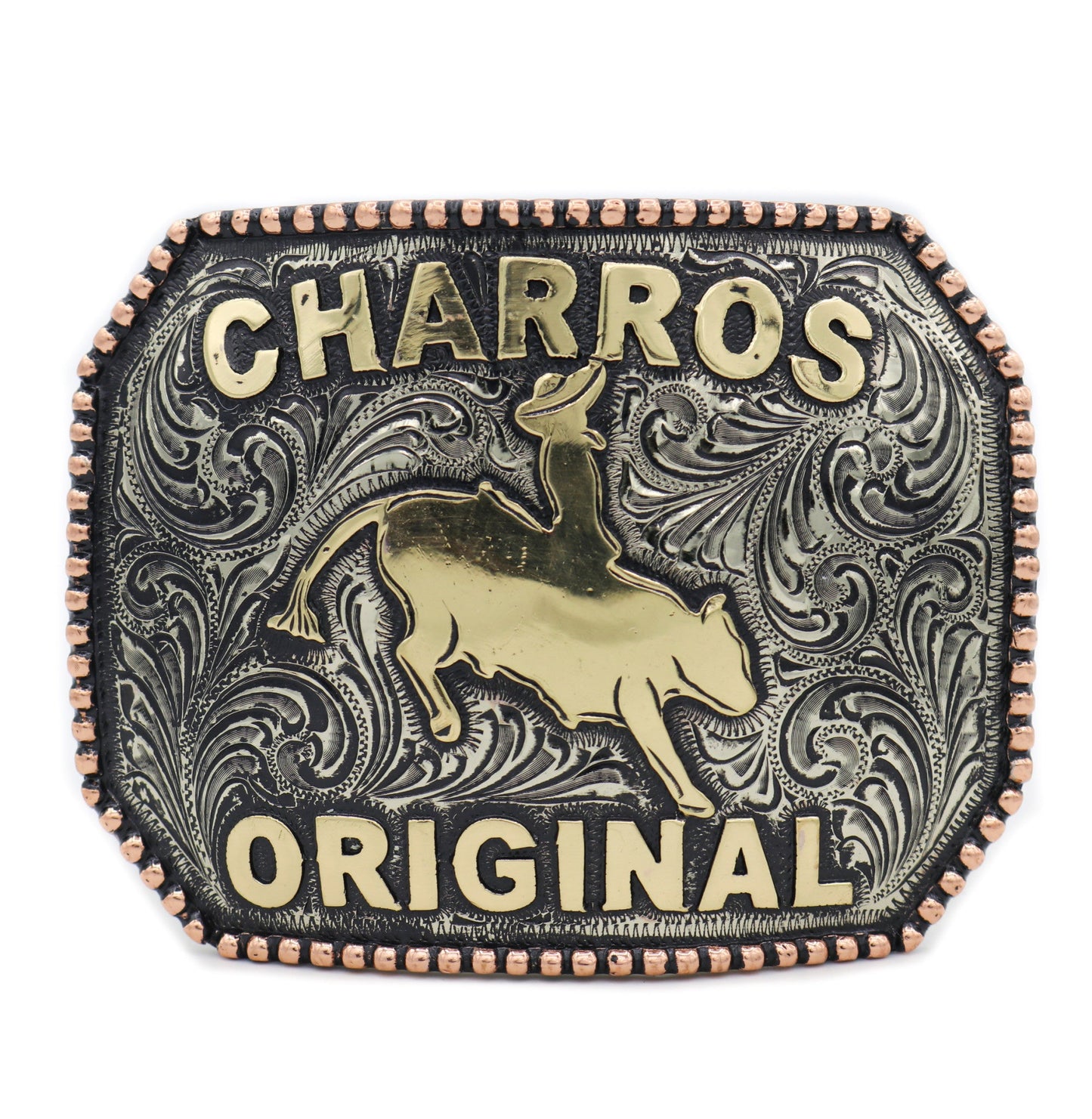 Hebillas "Jinete" Charros Original Buckle (3.75" x 3") - M - Royal Saddles - Belts/Buckles