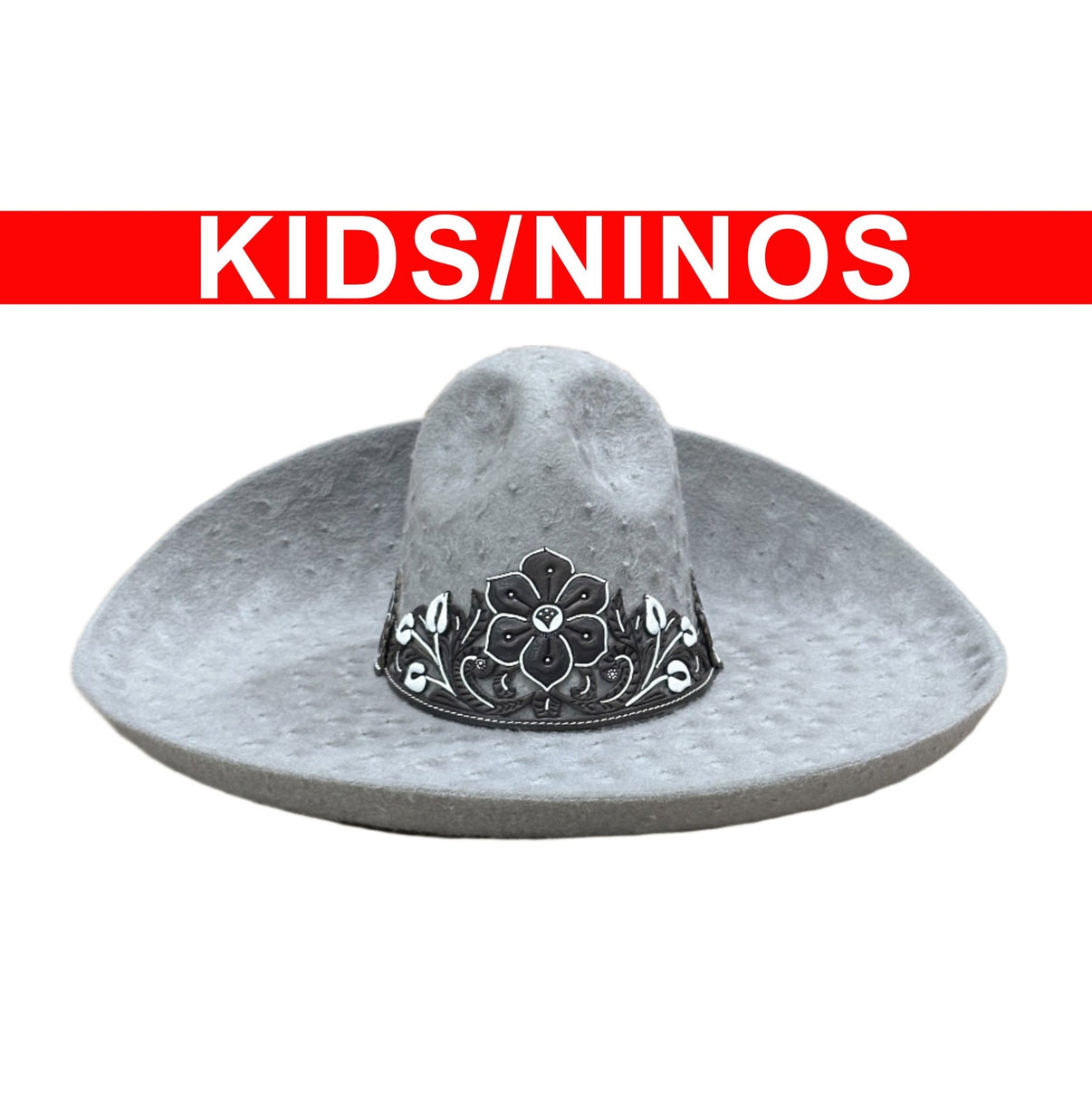 Kids Nino MEX 54 Gris Sombrero Charro - M - Royal Saddles - Sombreros Charros