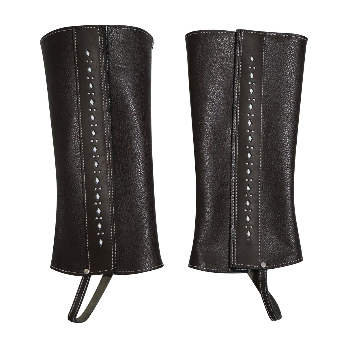 Leather Polainas Medium Charras Half Chaps - M - Royal Saddles - Charro Polainas/Chaps