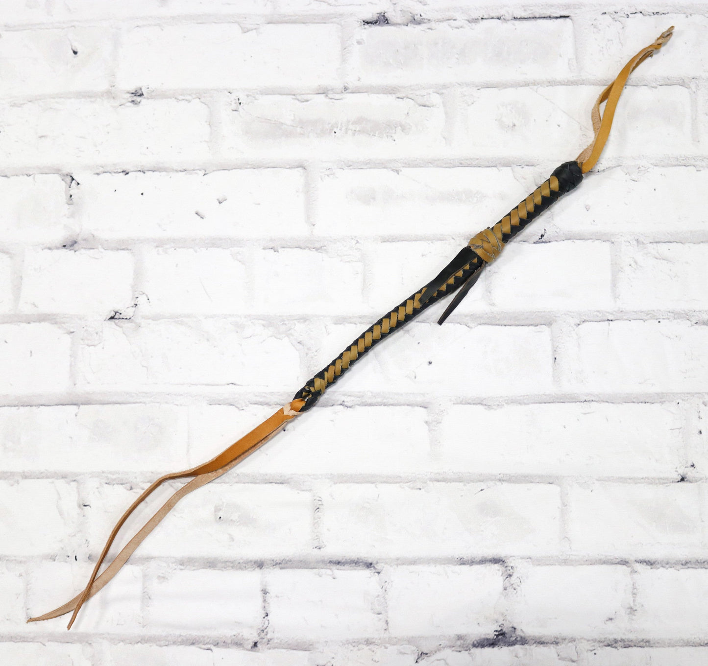 Leather Quirt Genuine Western Whip Tan/Black Design - M - Royal Saddles - Western Quirts/Whips