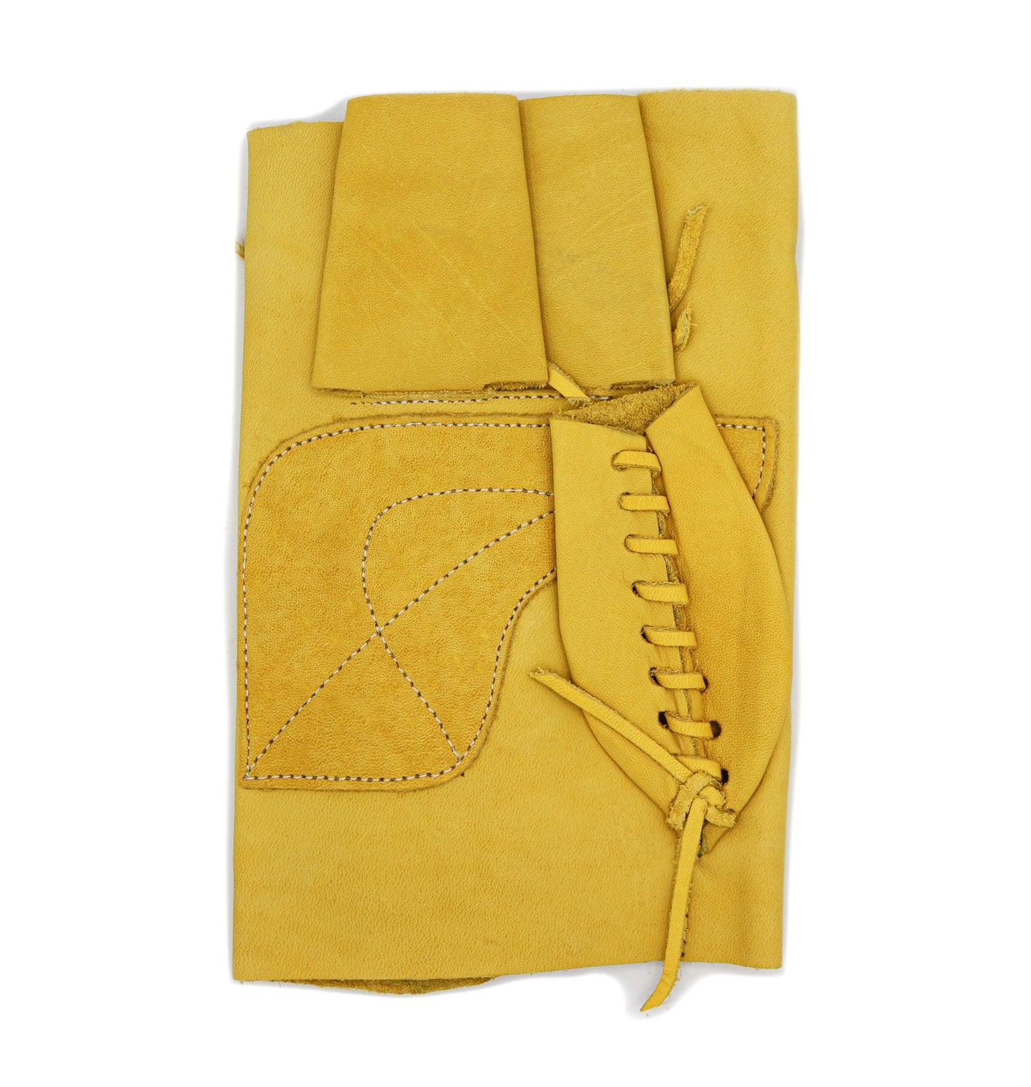 Manilla Amarilla Corta De Piel (Medium) Yellow Leather Glove - M - Royal Saddles - Ropes/Sogas