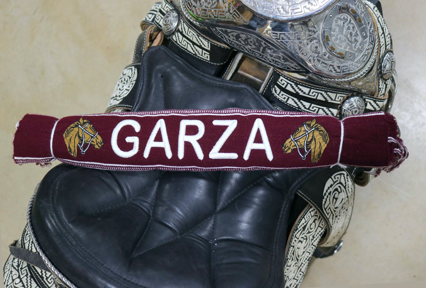 Maroon Garza Charro Sarape Montura Charra - M - Royal Saddles - Sarapes