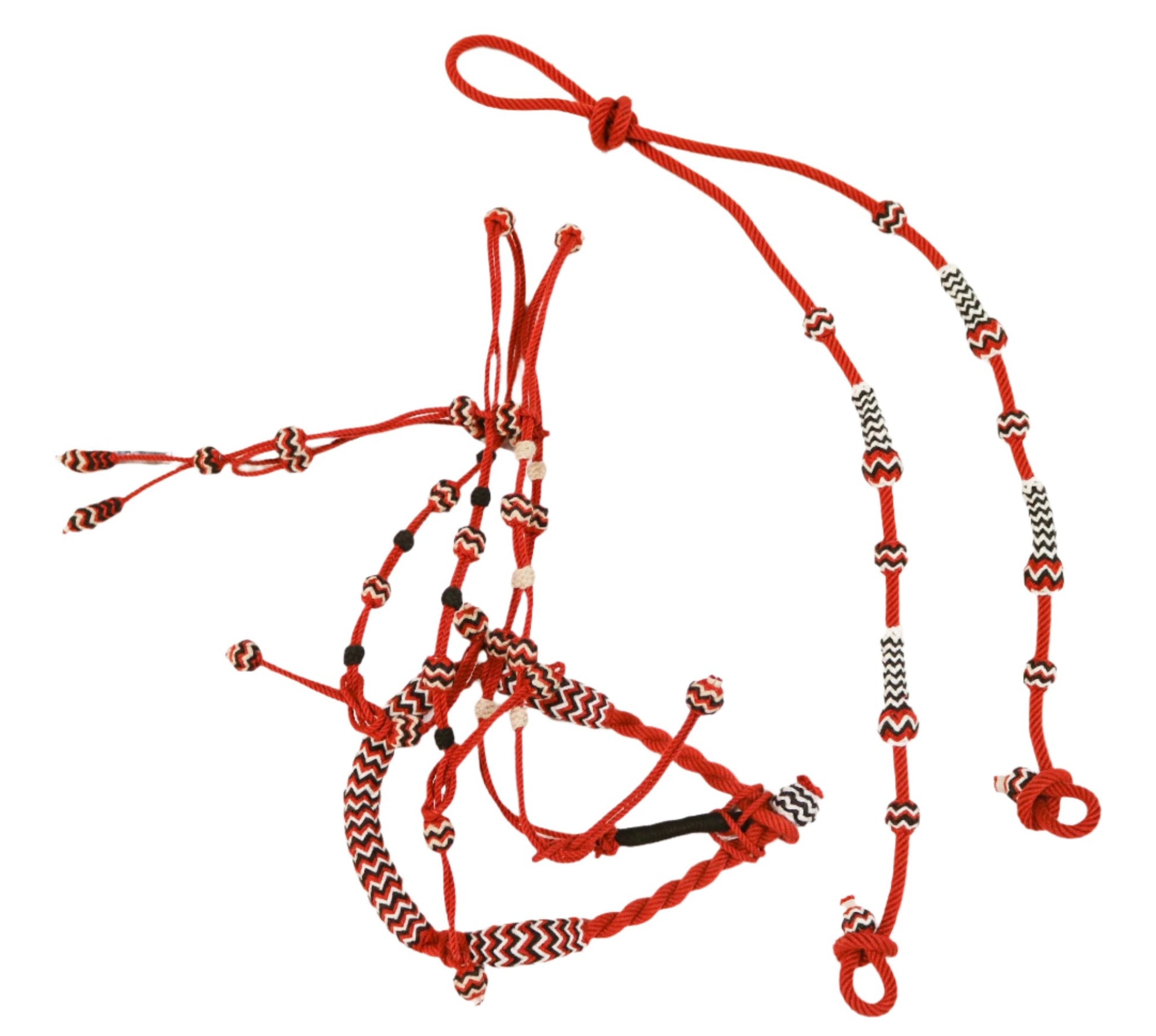 Orange Charro Bosal Charro Cabresto Riendas Headstall - M - Royal Saddles - Charro Bozal