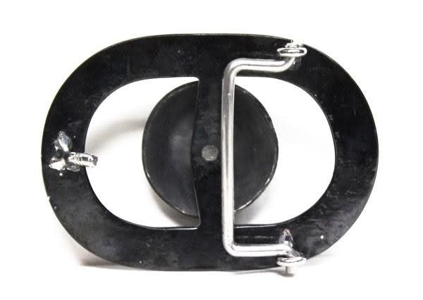 Oval Hebilla Fina (Negra) Charro Buckle Engraved - M - Royal Saddles - Belts/Buckles