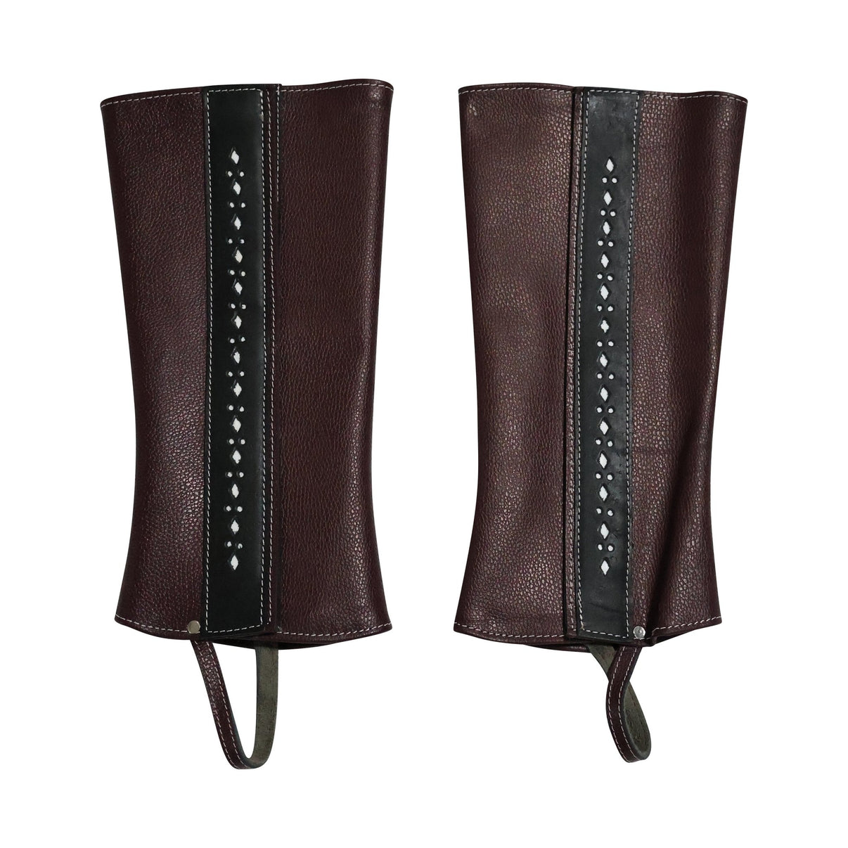 Polainas Vino Charras Piel Mexican Half Chaps - M - Royal Saddles - Charro Polainas/Chaps