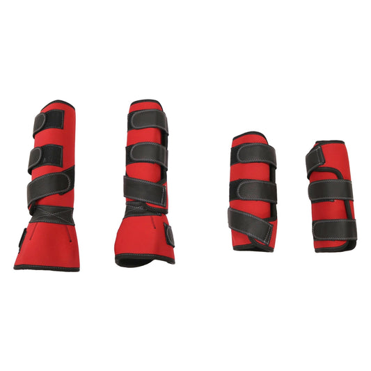 Red Charros Neoprene Horse Leg Boot Protectors - M - Royal Saddles - Horse Gear