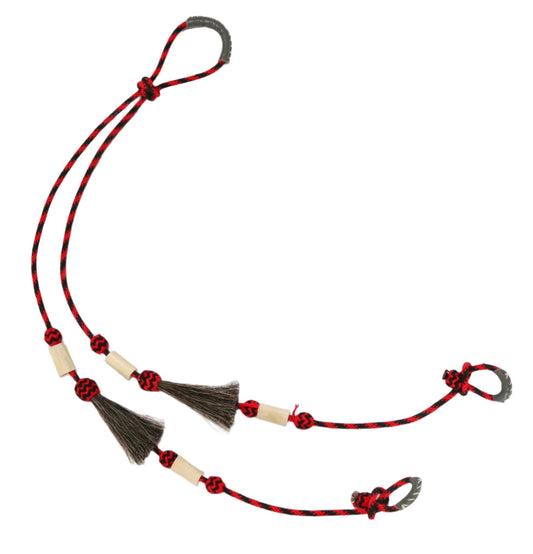 Red/Black Charro Reins Horsehair Hueso Riendas - M - Royal Saddles - Charro Reins