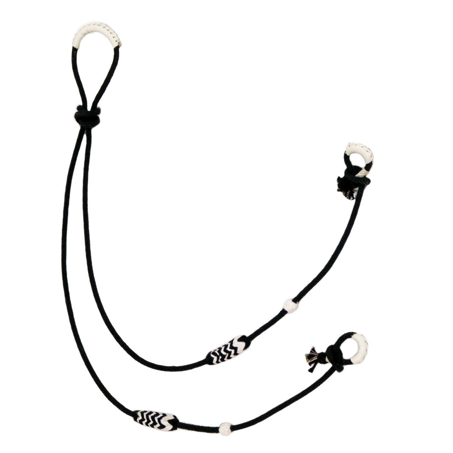 Riendas Charras Black/White Horse Reins - M - Royal Saddles - Charro Reins