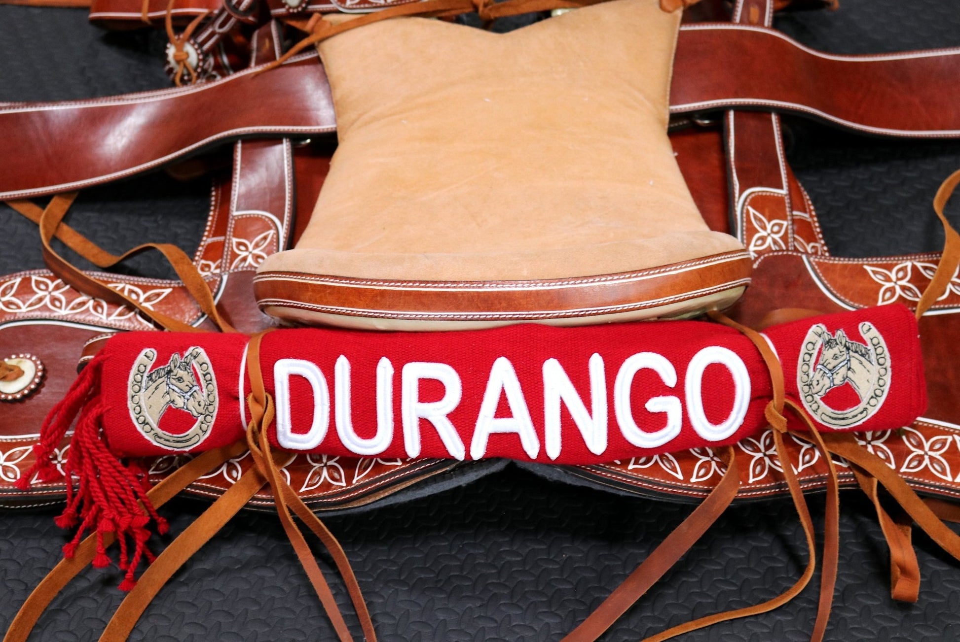 Rojo Durango Sarape Charro Mexican Saddle - M - Royal Saddles - Sarapes