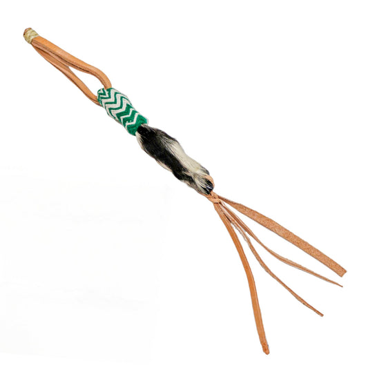 Small Green Charro Quirt Cuarta Pata De Venado - M - Royal Saddles - Charro Whips/Cuartas