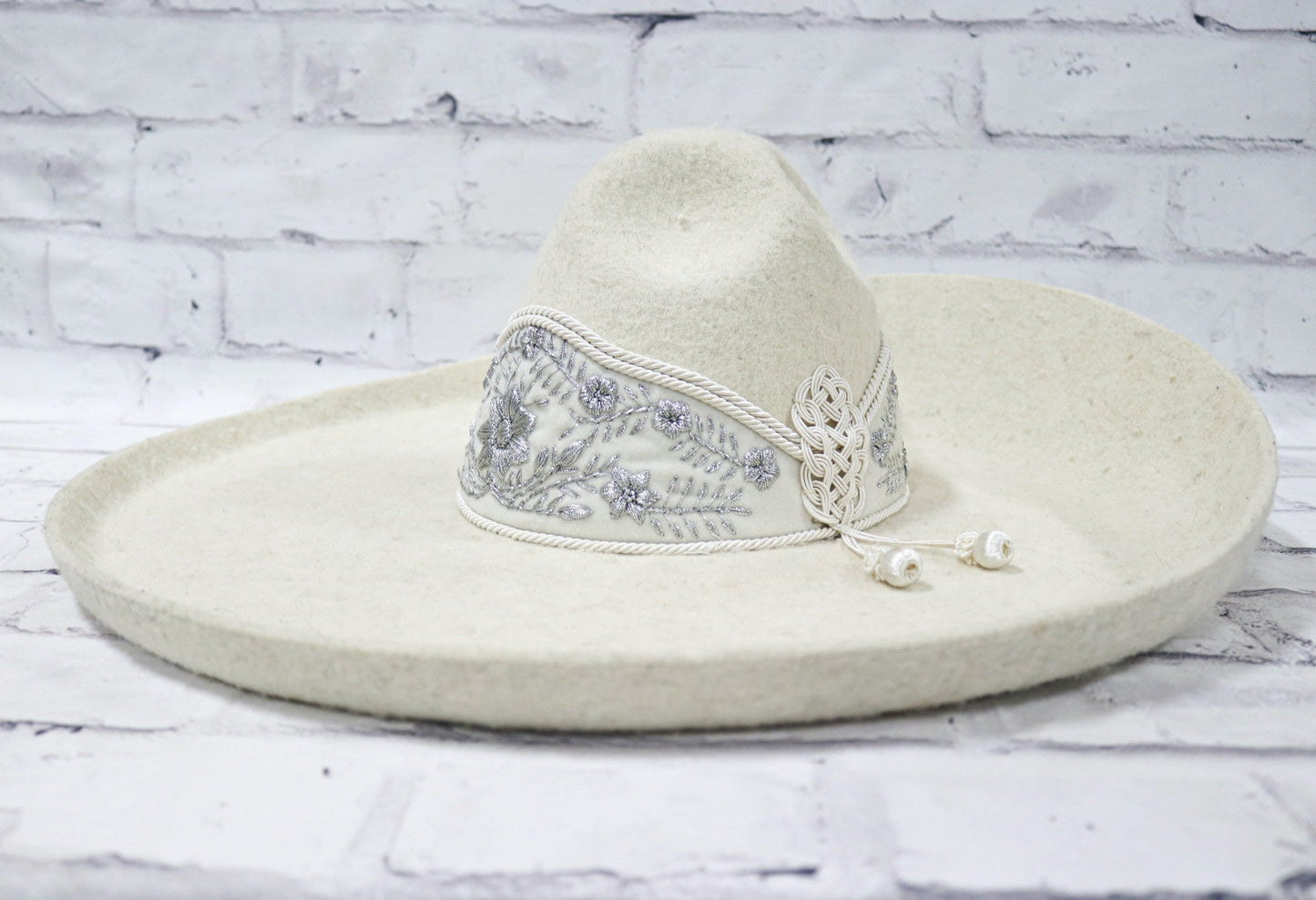 Sombrero MEX 61 Silver Charro Hueso Charro Hat - M - Royal Saddles - Sombreros Charros