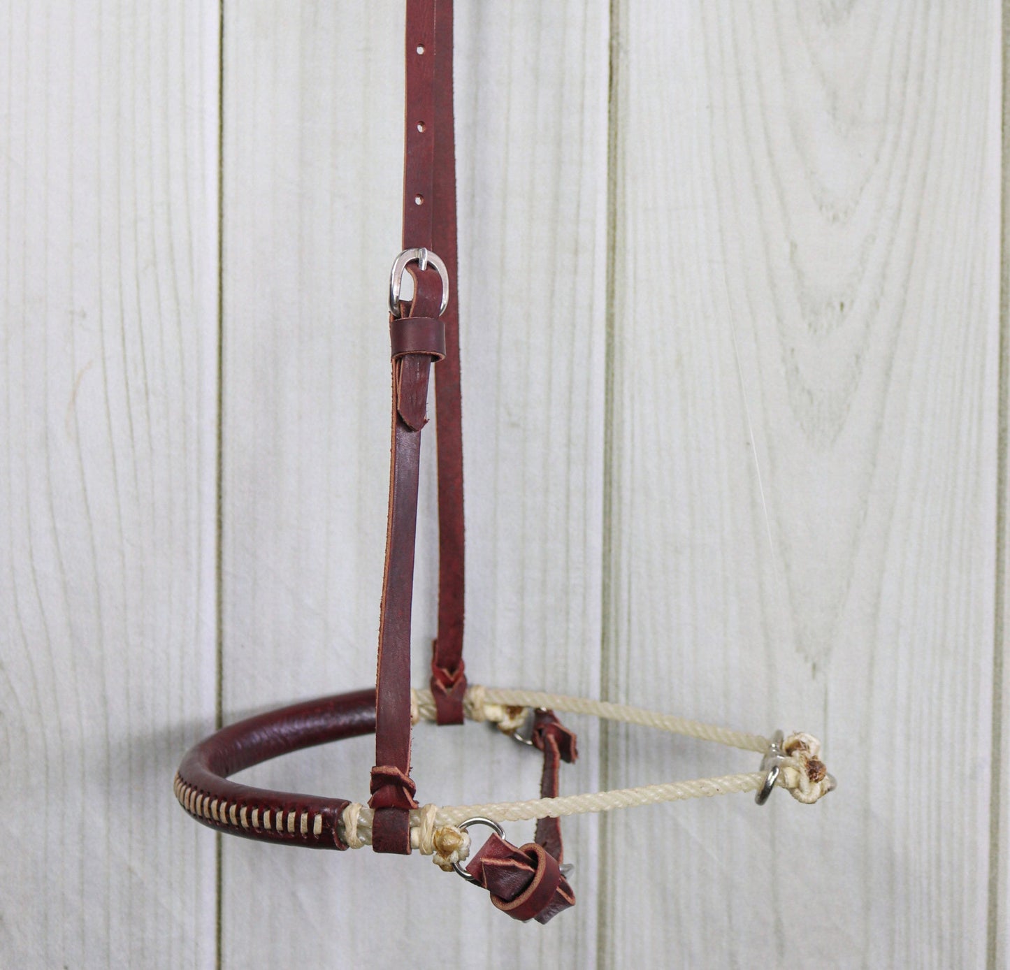 Western Cavesson Horse Double Rope Caveson Noseband - M - Royal Saddles - Western Headstall/Bosal