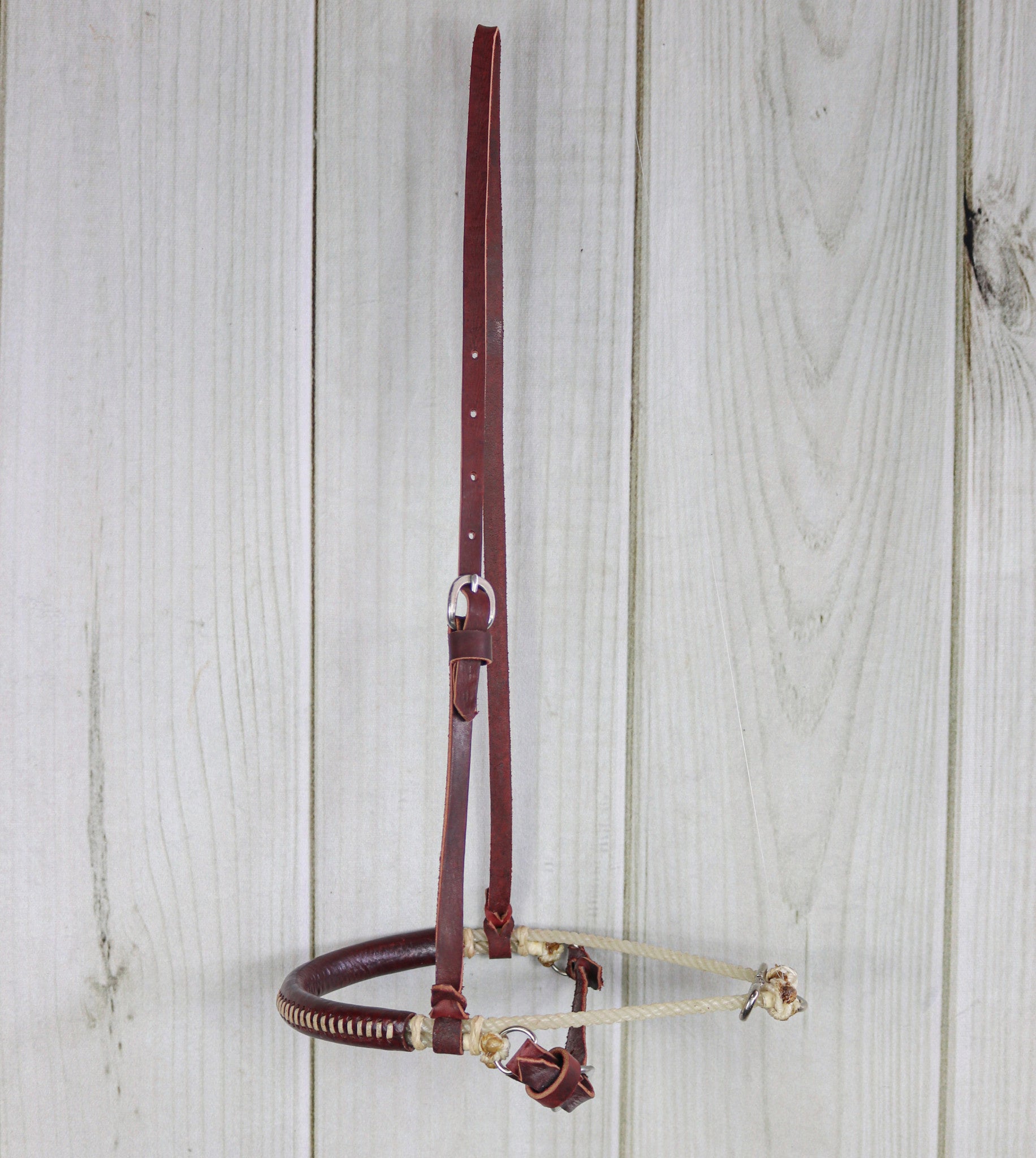 Western Cavesson Horse Double Rope Caveson Noseband - M - Royal Saddles - Western Headstall/Bosal