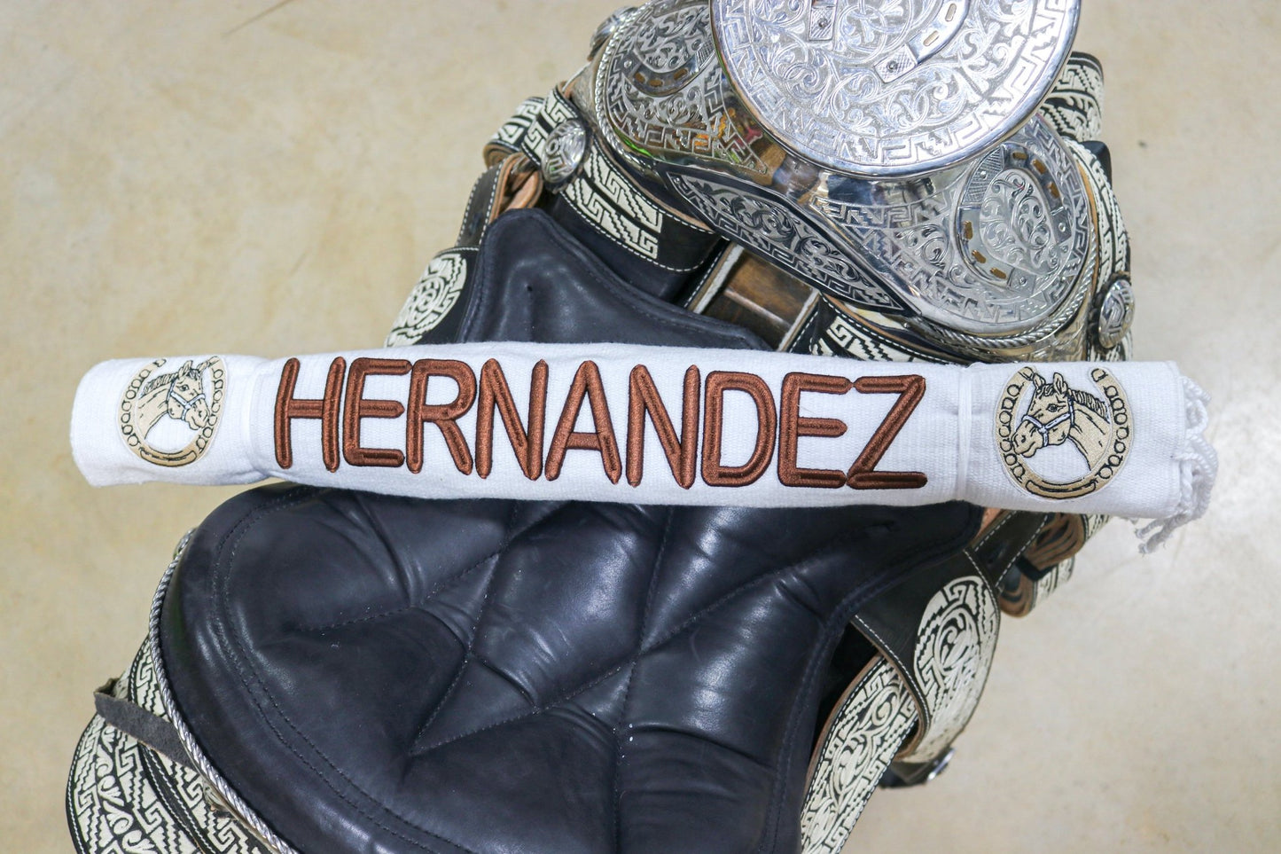 White Hernandez Charro Montura Saddle Sarape - M - Royal Saddles - Sarapes