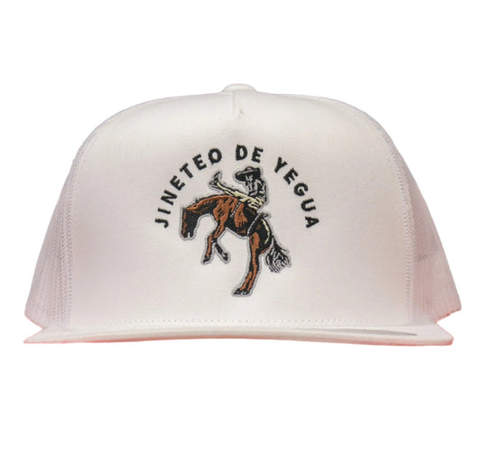 White Jineteo De Yegua Charros Trucker - M - Royal Saddles - Charros Original Hats